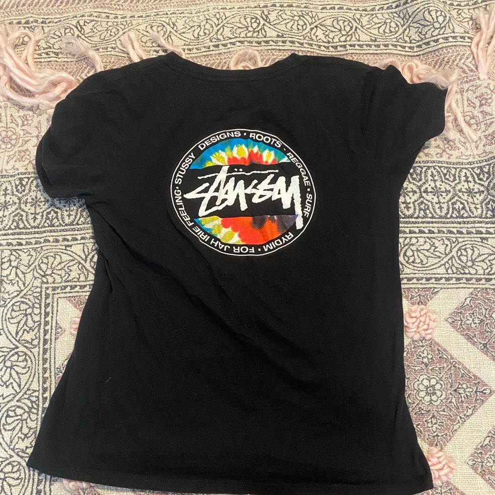 STUSSY brand t-shirt with tie dye logo